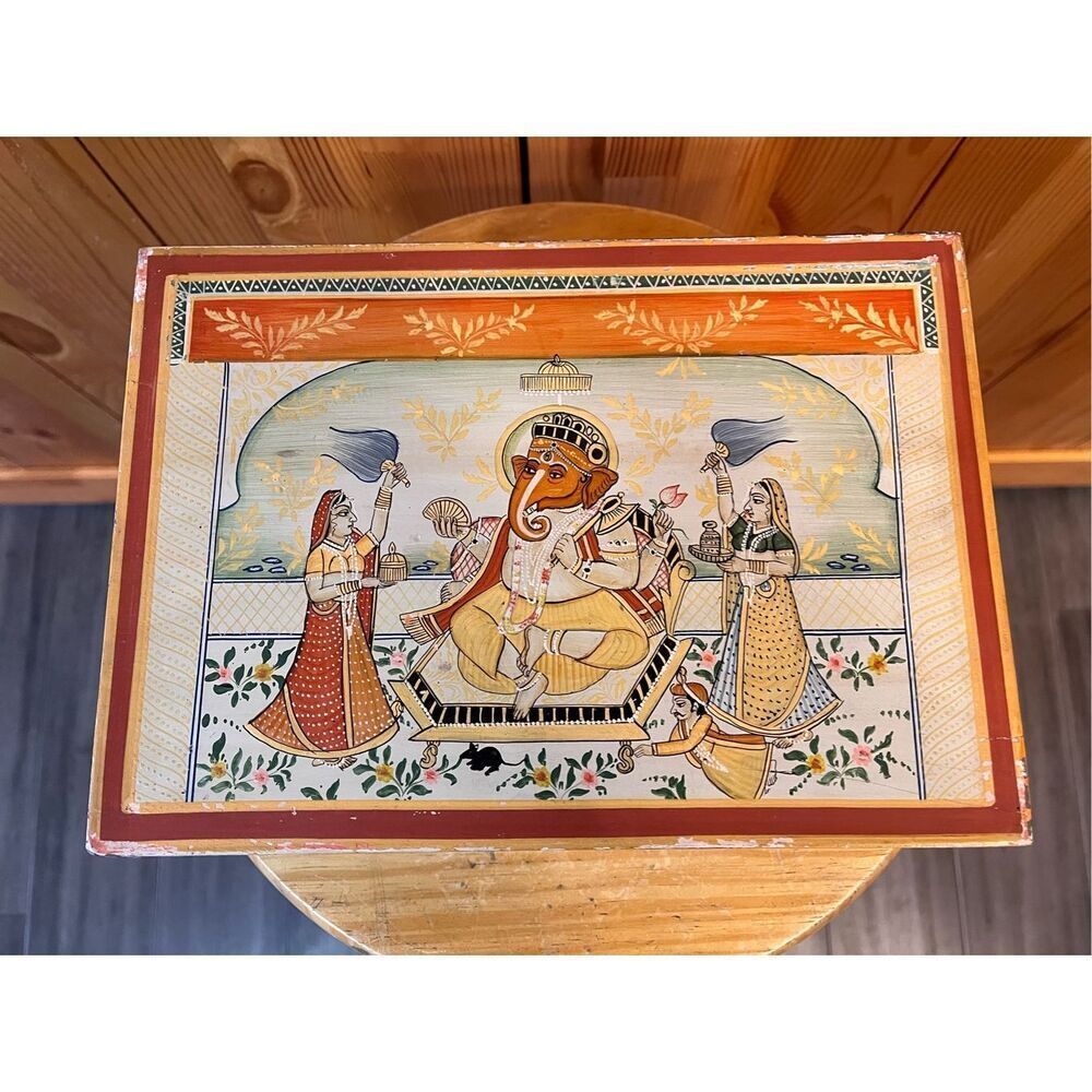 Handmade wood jewelry box from India (7612)
